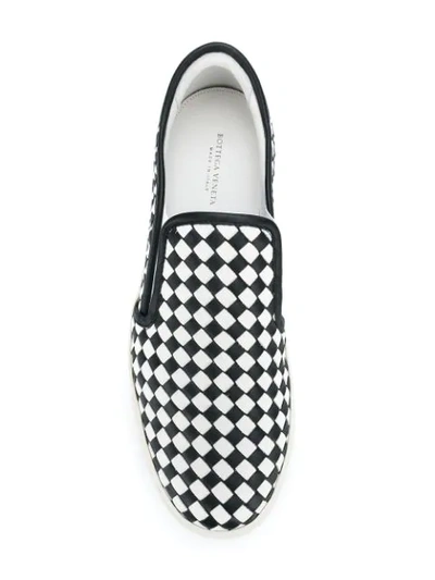 Shop Bottega Veneta Intrecciato Nappa Sneaker  In 9024 Black White