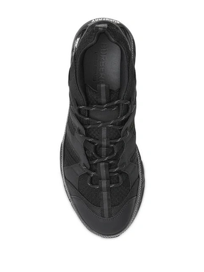 Shop Burberry Mesh And Nubuck Sneakers In Black