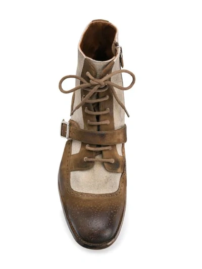 Shop Church's Panelled Oxford Boots In Neutrals