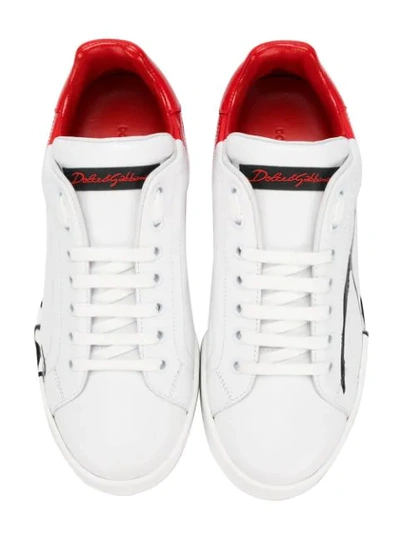 Shop Dolce & Gabbana White Red Portofino Sneakers