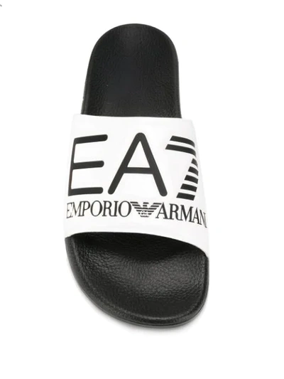 Shop Ea7 Logo Sliders In Black