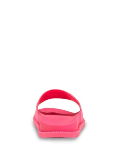 Shop Fendi Logo Embossed Slides In Pink