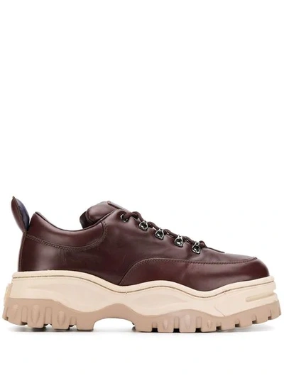 Shop Eytys Chunky Platform Sole Sneakers In Brown