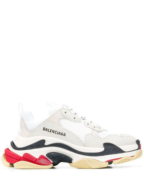 balenciaga triple s sneakers with leather