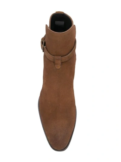 Shop Saint Laurent Signtature Wyatt 30 Jodhpur Boots In 2330 Land