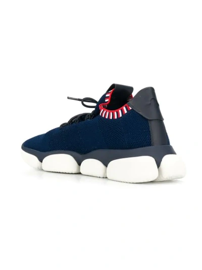 Shop Moncler Bubble Sole Mesh Sneakers In Blue