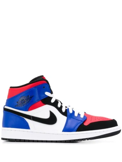 Shop Nike Air Jordan 1 Mid "top 3" Sneakers In Blue