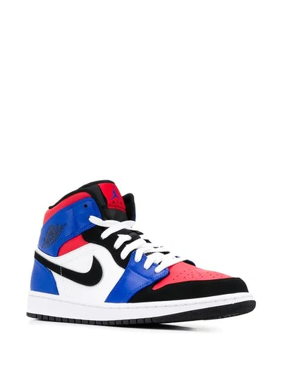 Shop Nike Air Jordan 1 Mid "top 3" Sneakers In Blue