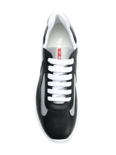 Shop Prada Colour-block Low-top Sneakers In Black