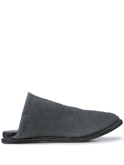 Shop Guidi Canvas Slippers In Grey