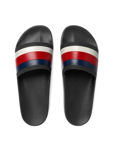 Shop Gucci Rubber Slide Sandals In Black