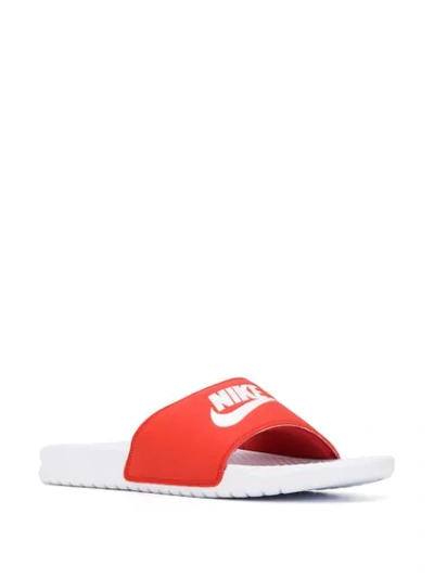 Shop Nike Logo Slides - Red