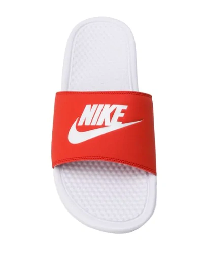Shop Nike Logo Slides - Red