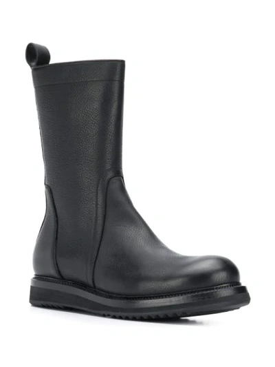 RICK OWENS ANKLE ZIPPED BOOTS - 黑色
