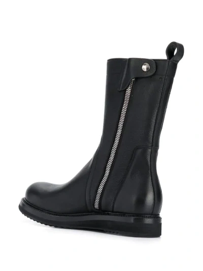 RICK OWENS ANKLE ZIPPED BOOTS - 黑色