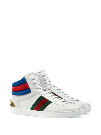 Shop Gucci Ace High-top White Sneakers