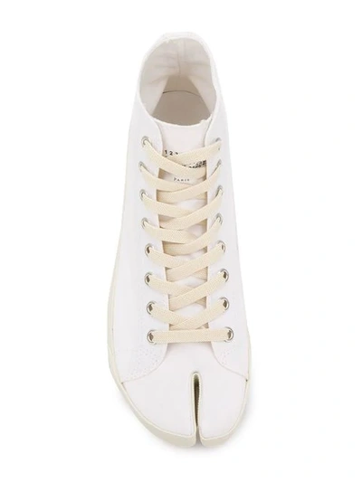 Shop Maison Margiela Tabi Hi-top Sneakers In White