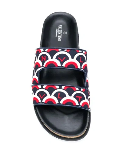 Shop Valentino Vlnt Scale Slides In Blue