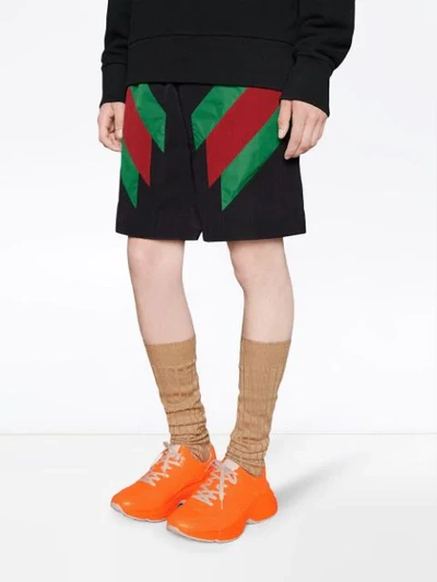 Shop Gucci Rhyton Fluorescent Leather Sneaker In Orange