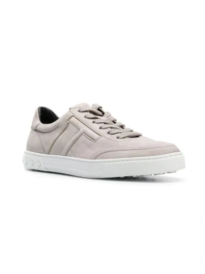 Shop Tod's Lace-up Sneakers In Grey