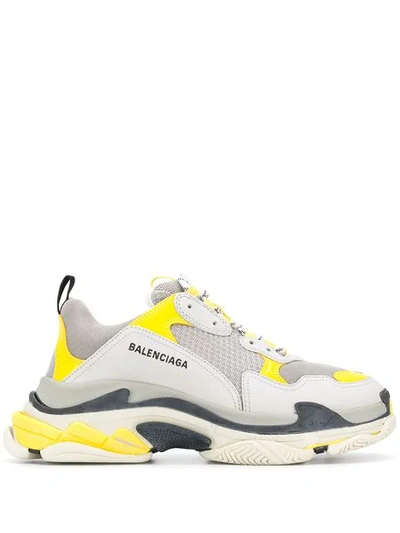 Balenciaga Triple S Split-colourway Low-top Trainers In Grey | ModeSens