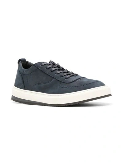 Shop Corneliani Leather Lace-up Sneakers In Blue