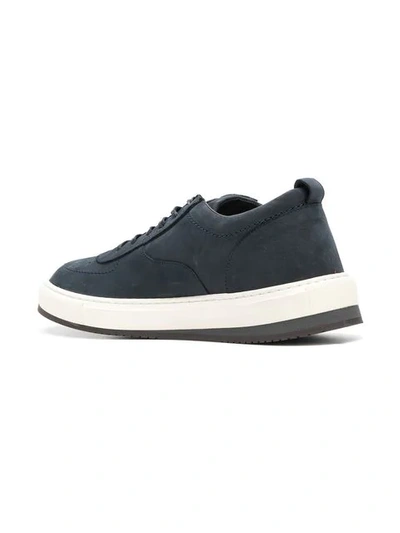 Shop Corneliani Leather Lace-up Sneakers In Blue