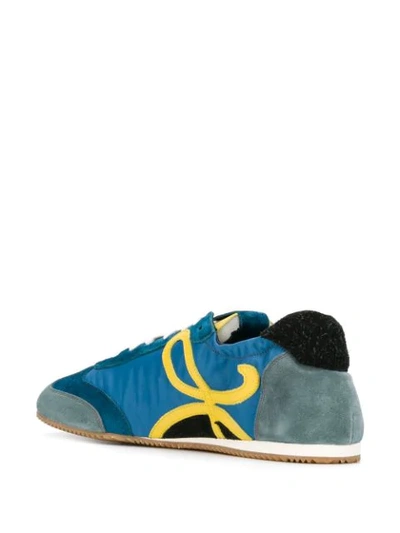 Shop Loewe Panelled Sneakers In Blue