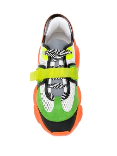 Shop Moschino Fluo Teddy Sneakers In Orange