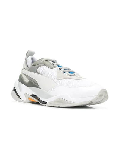Puma White Fabric Thunder Spectra Sneakers In White
