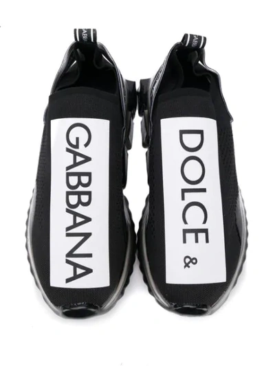 Shop Dolce & Gabbana Low-top Sock Trainers In Black