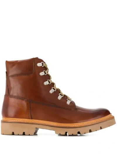 GRENSON LACE UP BOOTS - 棕色