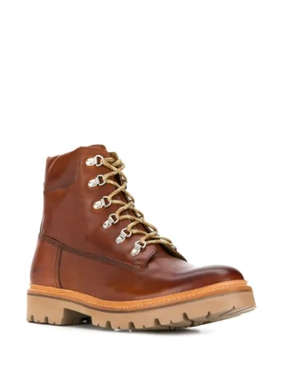 GRENSON LACE UP BOOTS - 棕色