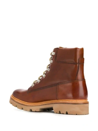 GRENSON LACE UP BOOTS - 棕色