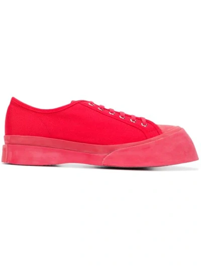 Shop Marni Wedge Toe Sneakers In 00r66 Red