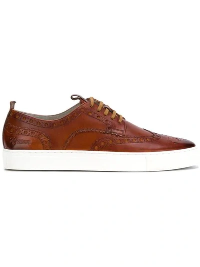 Shop Grenson Brogue Sneakers In Brown