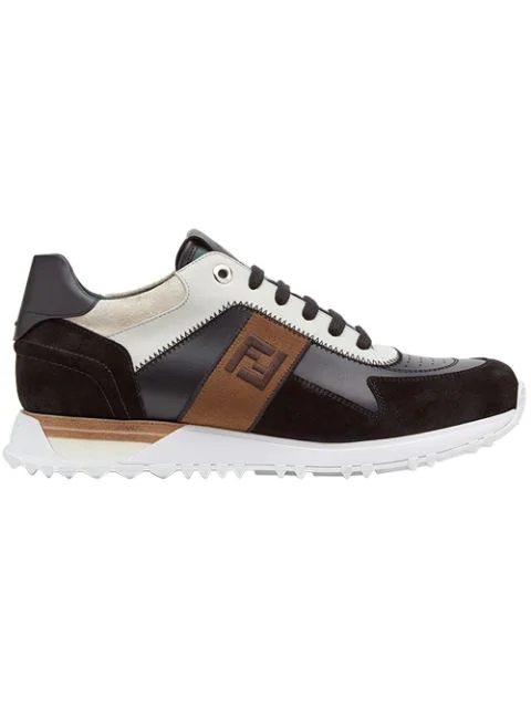 fendi embroidered colorblock sneakers