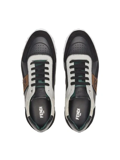 Shop Fendi Ff Logo Lace-up Sneakers In Multicolour