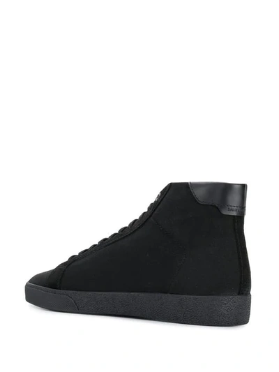 Shop Saint Laurent Court Classic Embroidered Sneakers In Black