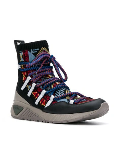 Shop Diesel Hi-top Sock Sneaker Boots - Black