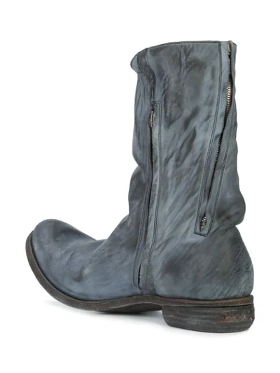 Shop A Diciannoveventitre Relaxed Distressed Boots In Grey