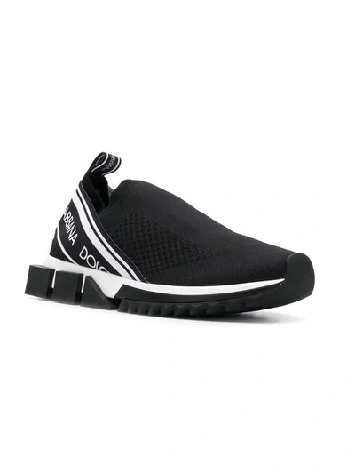 Shop Dolce & Gabbana Sorrento Logo Mesh Sneakers In Black