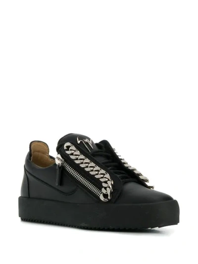 Shop Giuseppe Zanotti Frankie Chain Sneakers In Black