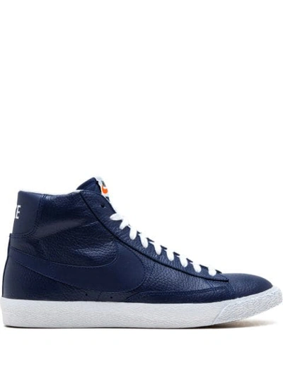 Shop Nike Blazer Mid Sneakers In Blue