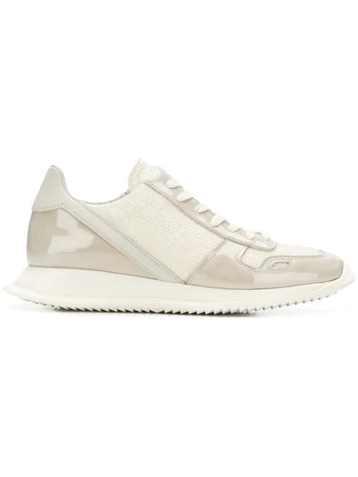 Shop Rick Owens Lace-up Runner Sneakers In White