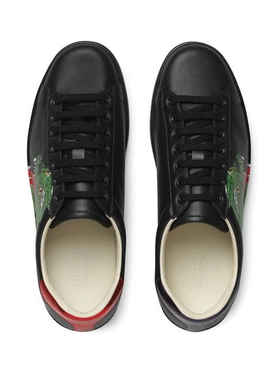 Shop Gucci Ace Sneaker With Panther In Black