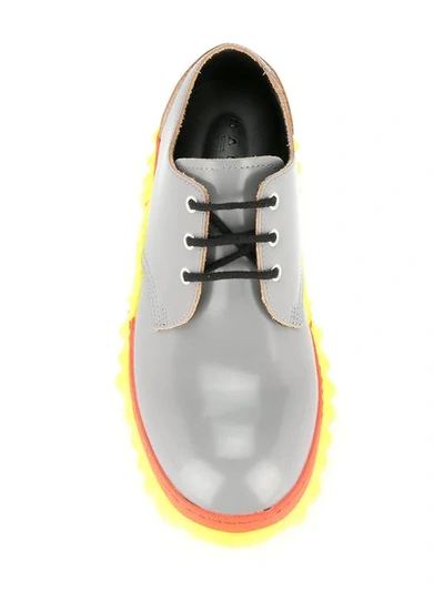 Shop Marni Ridged Sole Shoes In Grey