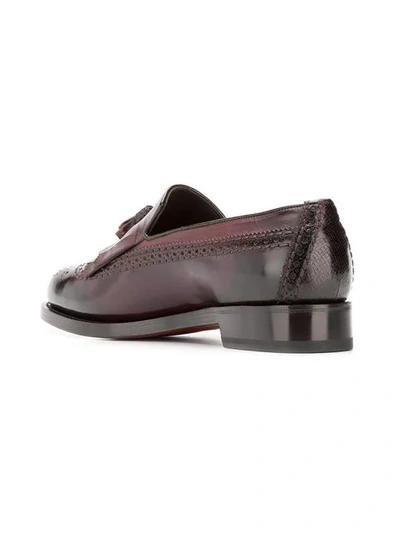 Shop Santoni Tassel Detail Loafers In Brown