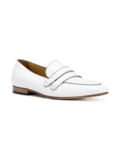 Shop Leqarant Front Strap Loafers In White