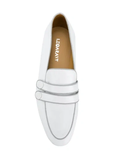 Shop Leqarant Front Strap Loafers In White